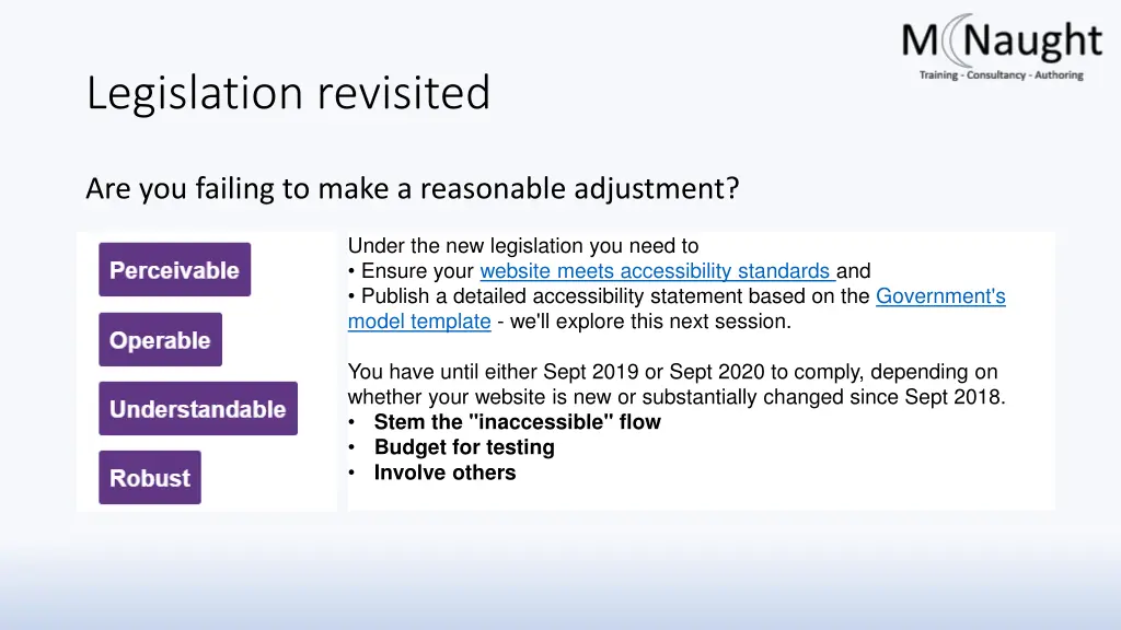 legislation revisited