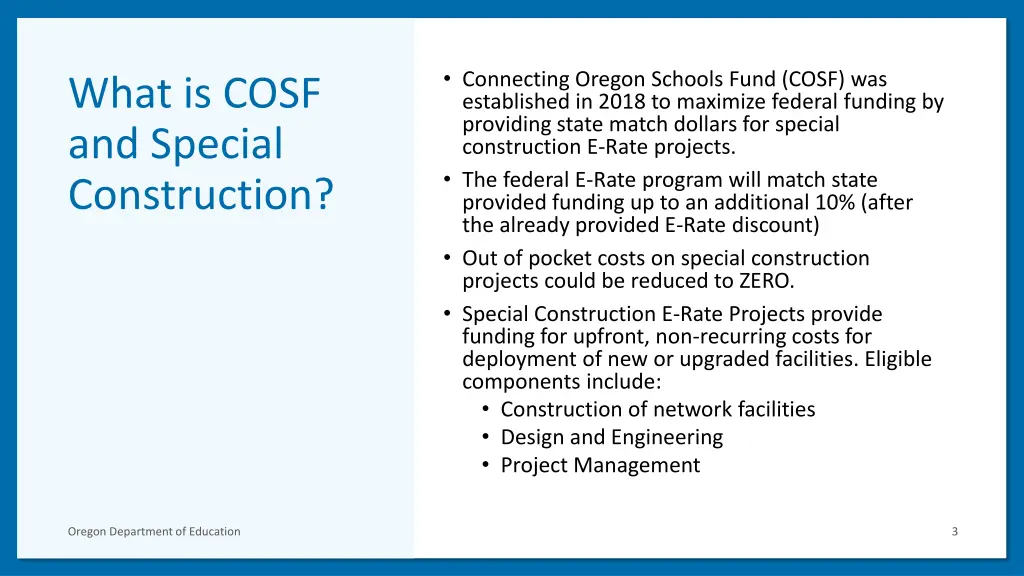 connecting oregon schools fund cosf