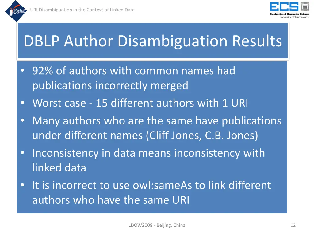 uri disambiguation in the context of linked data 10