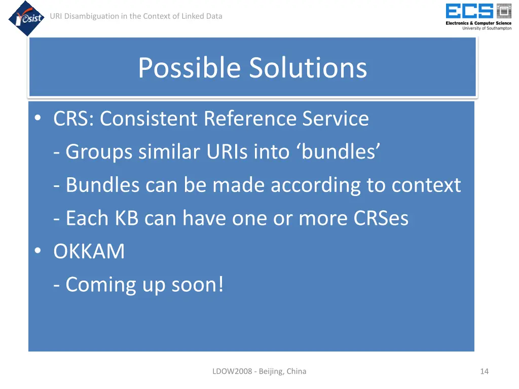 uri disambiguation in the context of linked data 12