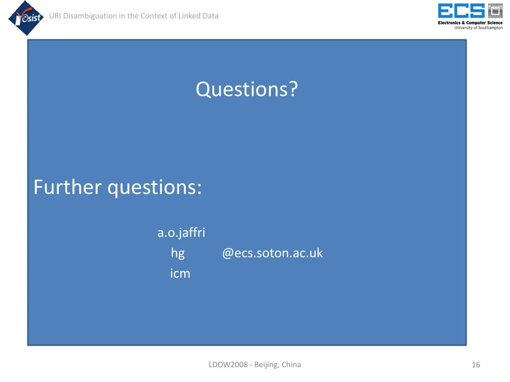 uri disambiguation in the context of linked data 14