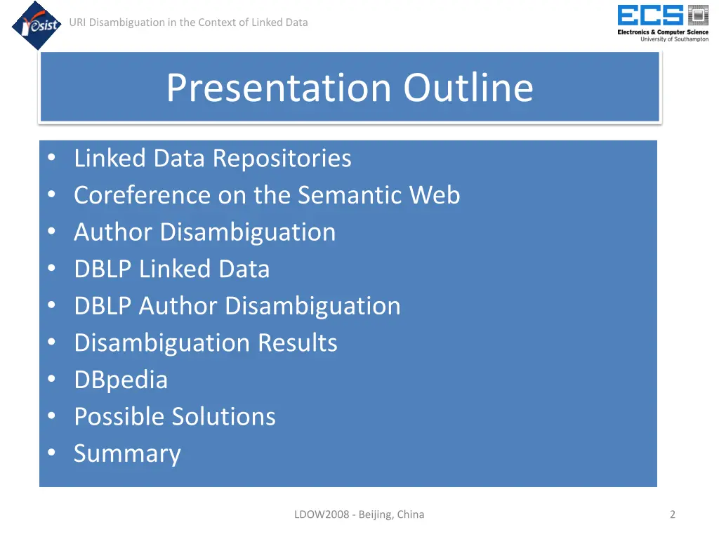 uri disambiguation in the context of linked data