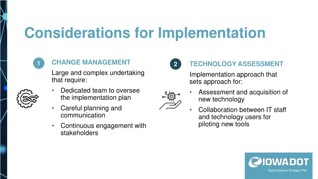 considerations for implementation