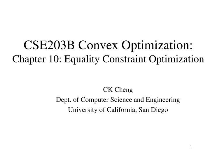 cse203b convex optimization chapter 10 equality