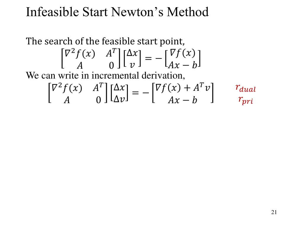 infeasible start newton s method