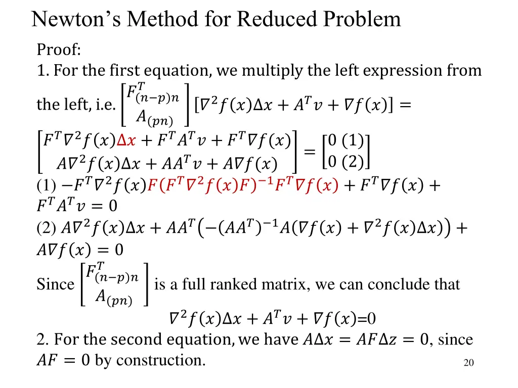 newton s method for reduced problem 1