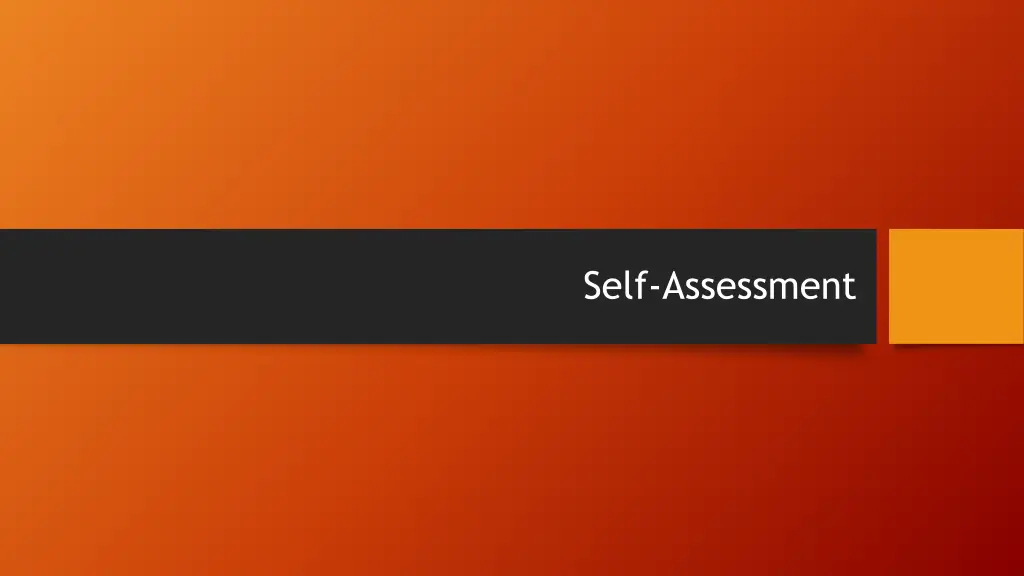 self assessment