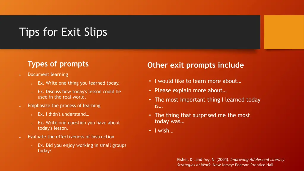 tips for exit slips