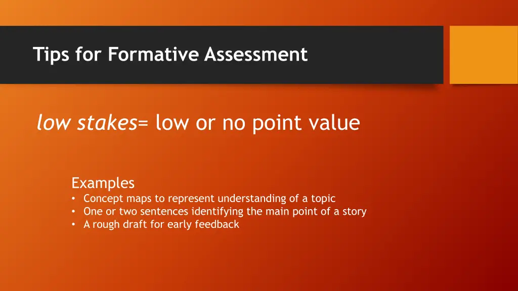 tips for formative assessment