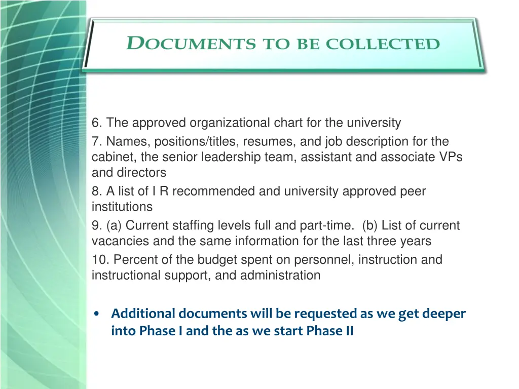 6 the approved organizational chart