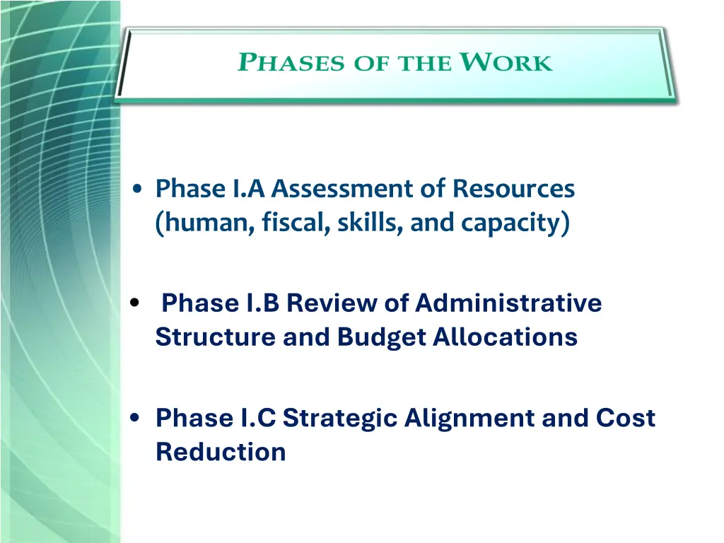 phase i a assessment of resources human fiscal