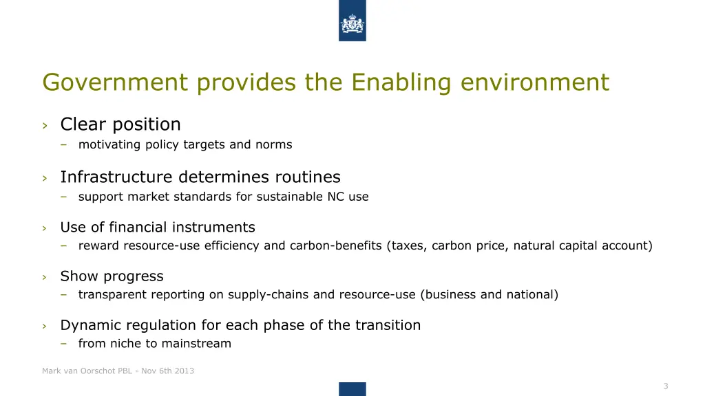 government provides the enabling environment