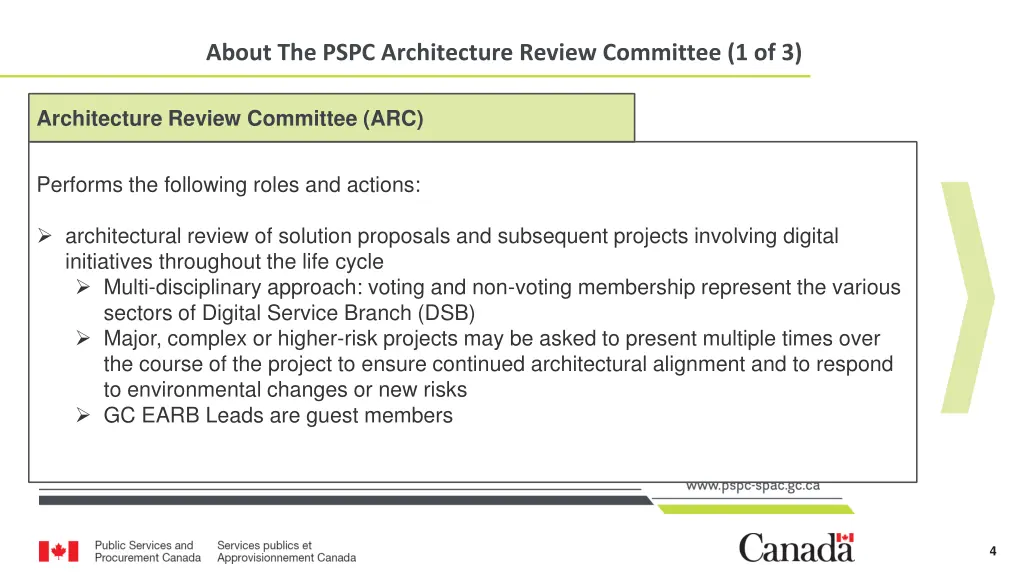 about the pspc architecture review committee