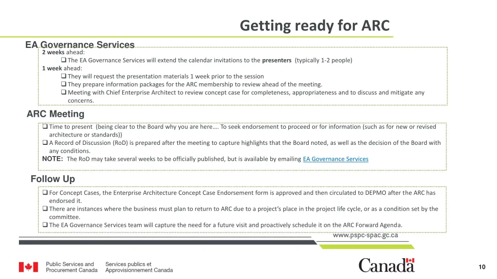getting ready for arc