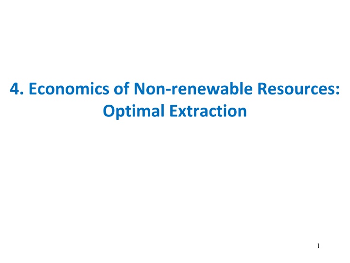 4 economics of non renewable resources optimal