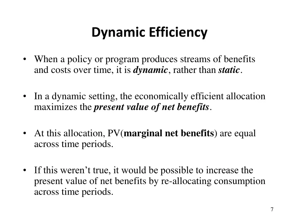 dynamic efficiency