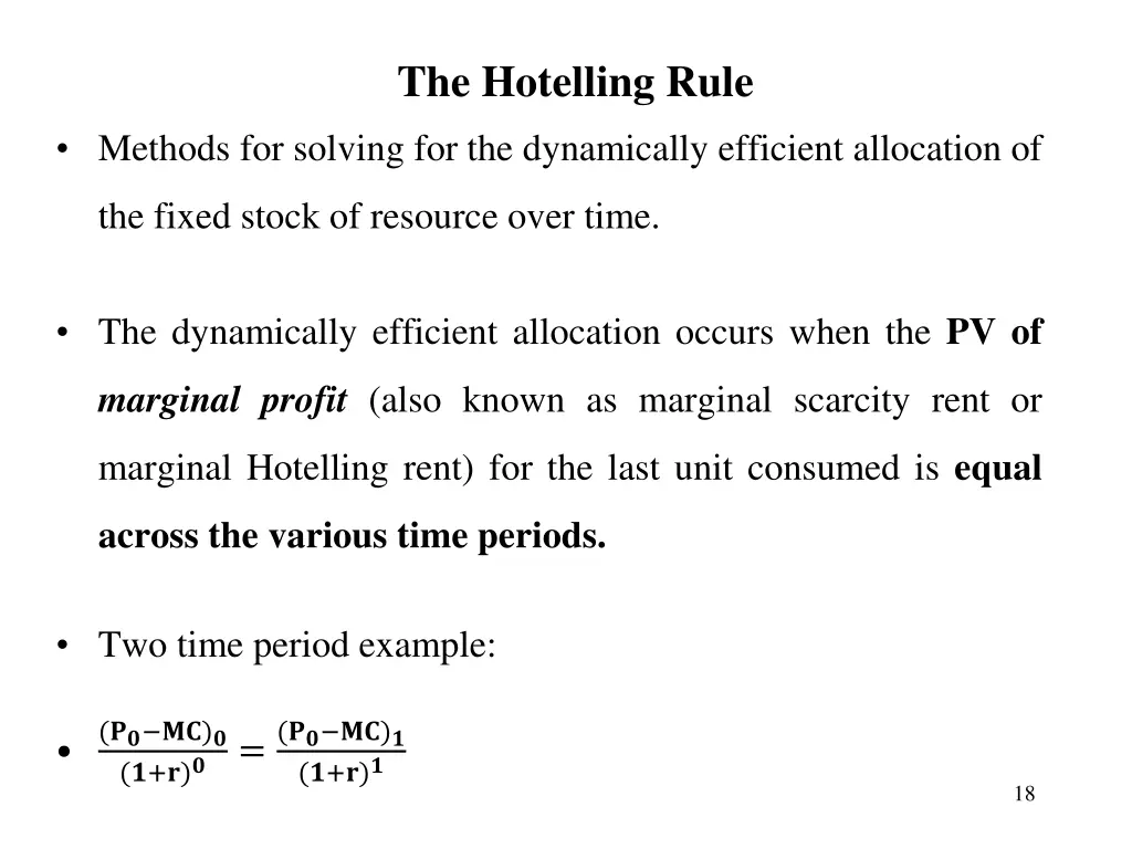 the hotelling rule