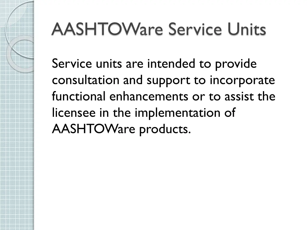 aashtoware service units 2