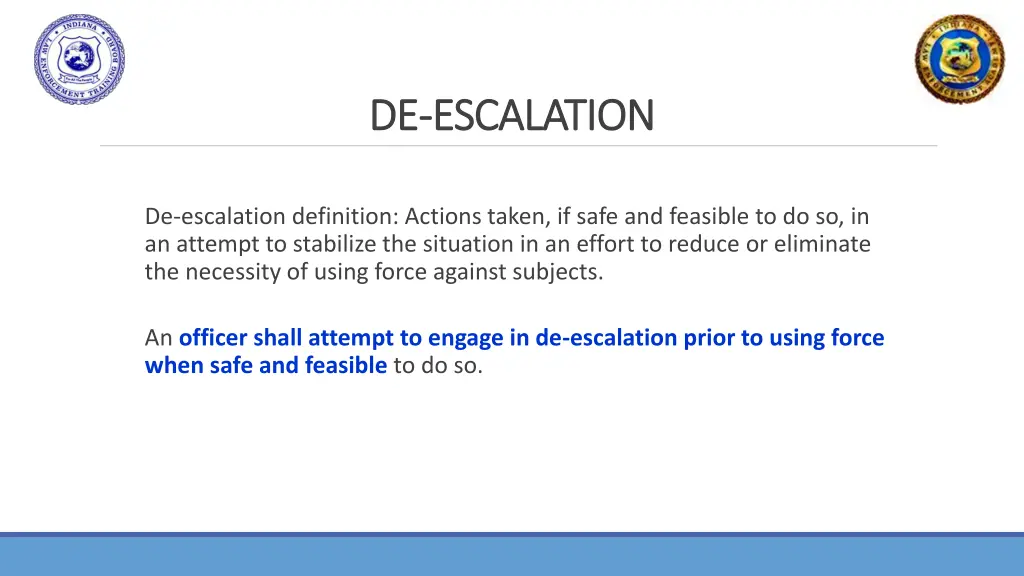 de de escalation escalation