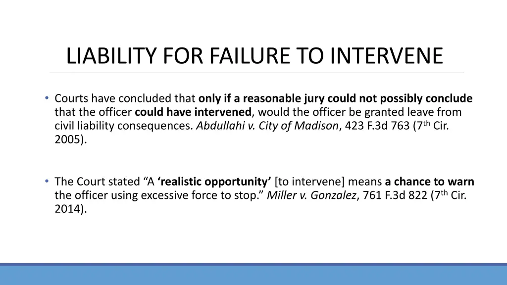 liability for failure to intervene
