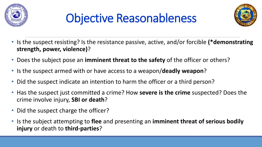 objective reasonableness objective reasonableness