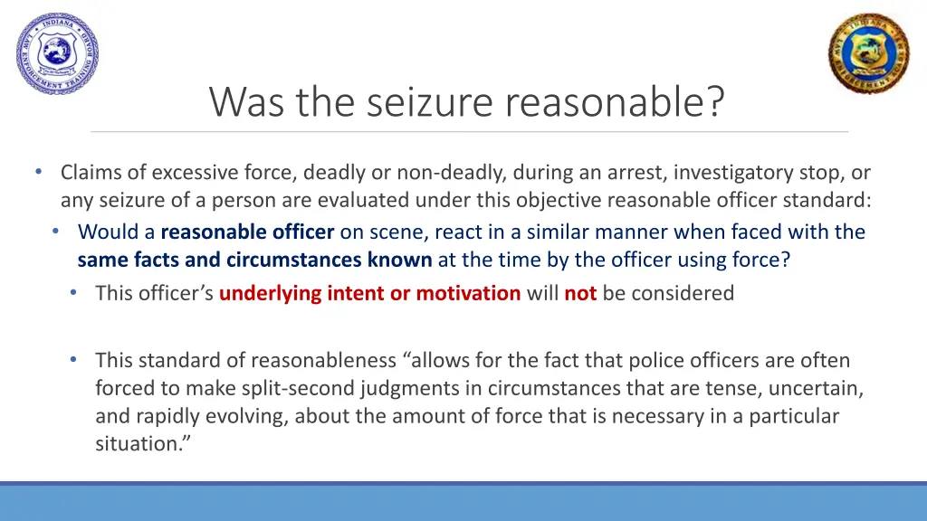 was the seizure reasonable