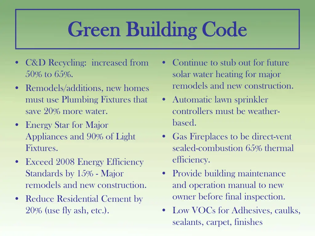 green building code green building code