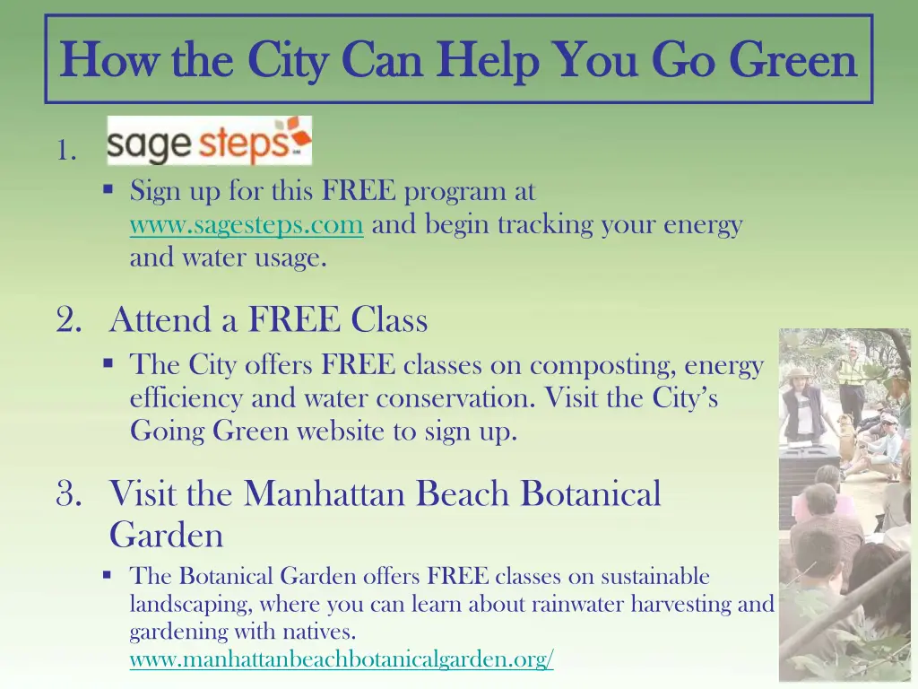 how the city can help you go green how the city