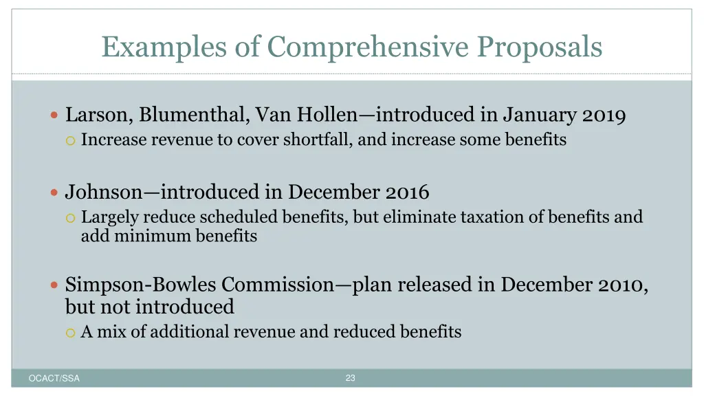 examples of comprehensive proposals