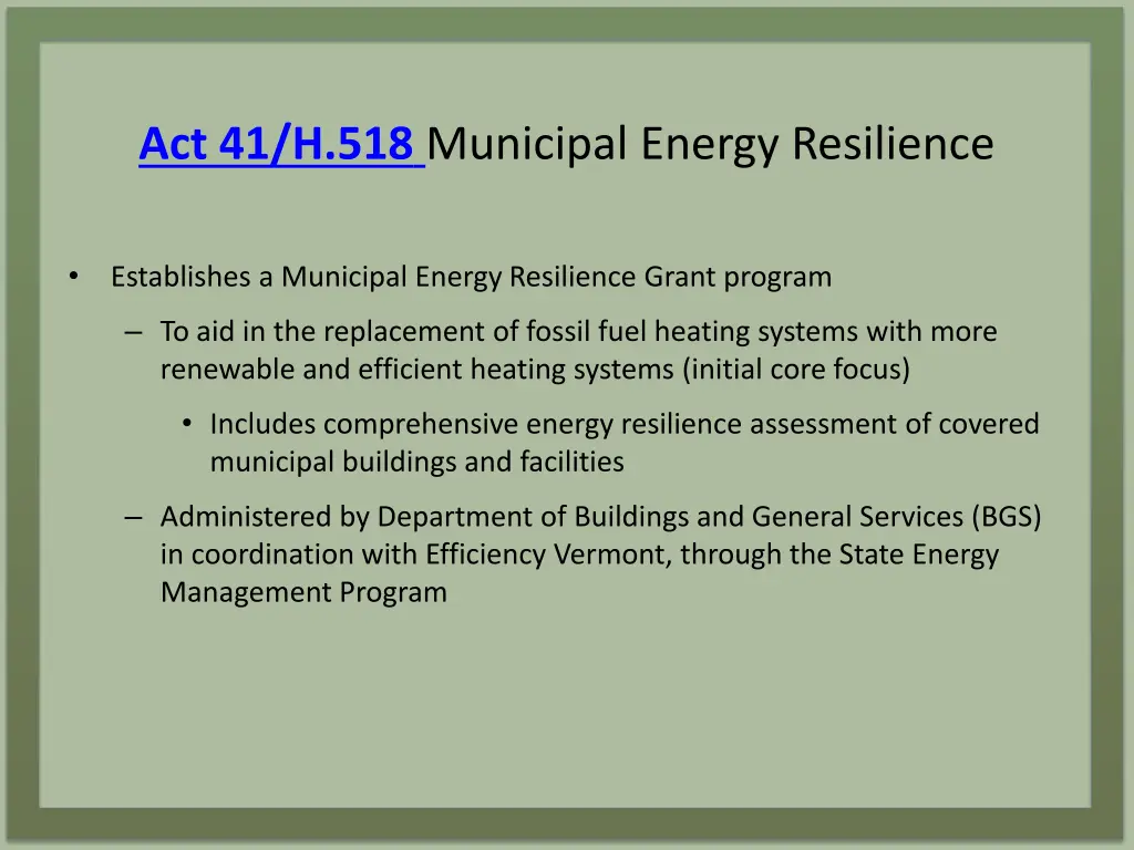 act 41 h 518 municipal energy resilience