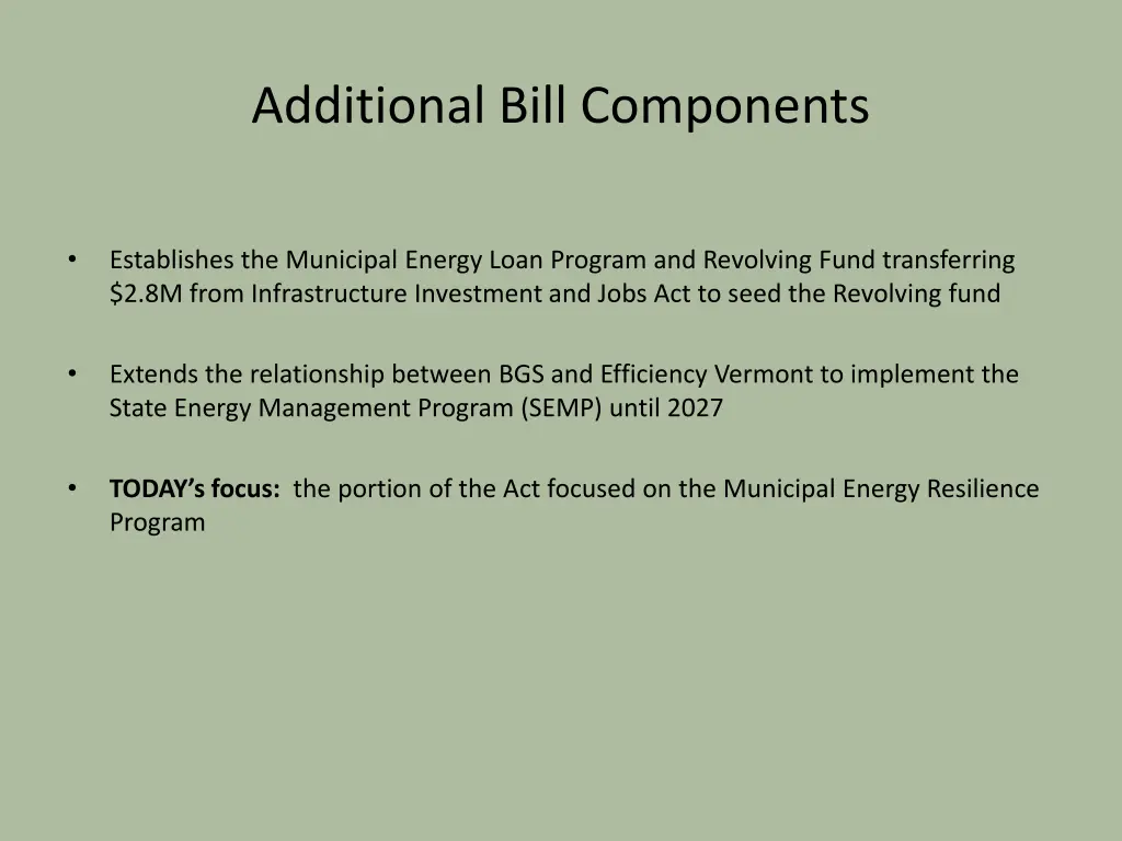 additional bill components