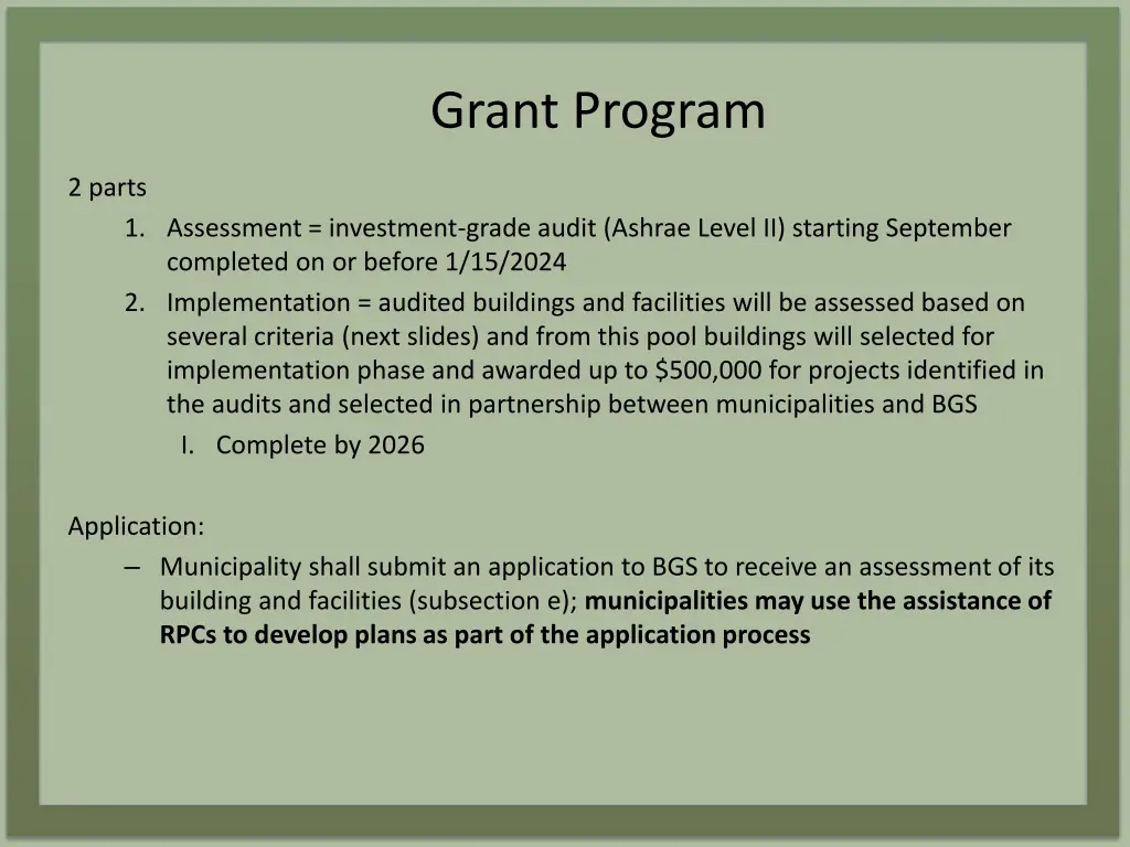grant program