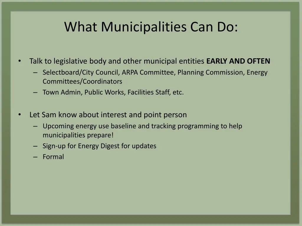 what municipalities can do