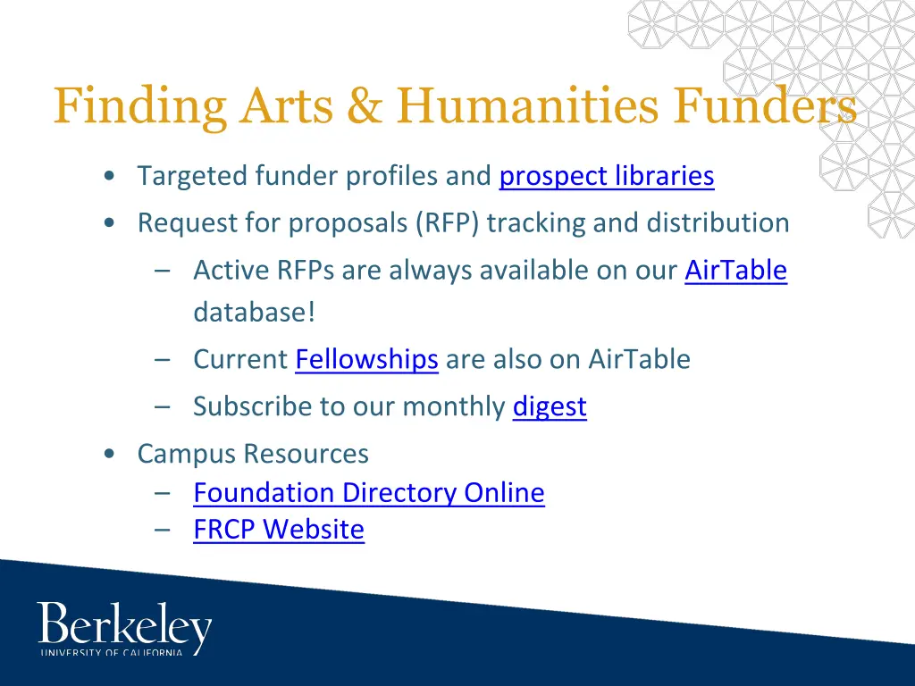 finding arts humanities funders