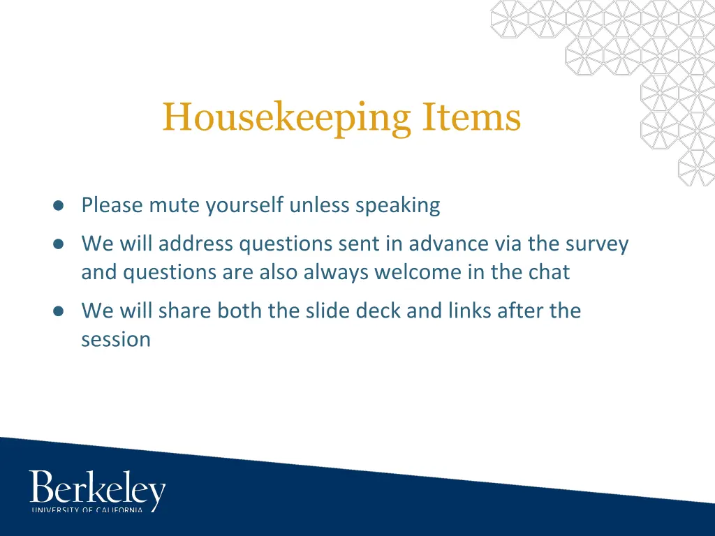 housekeeping items