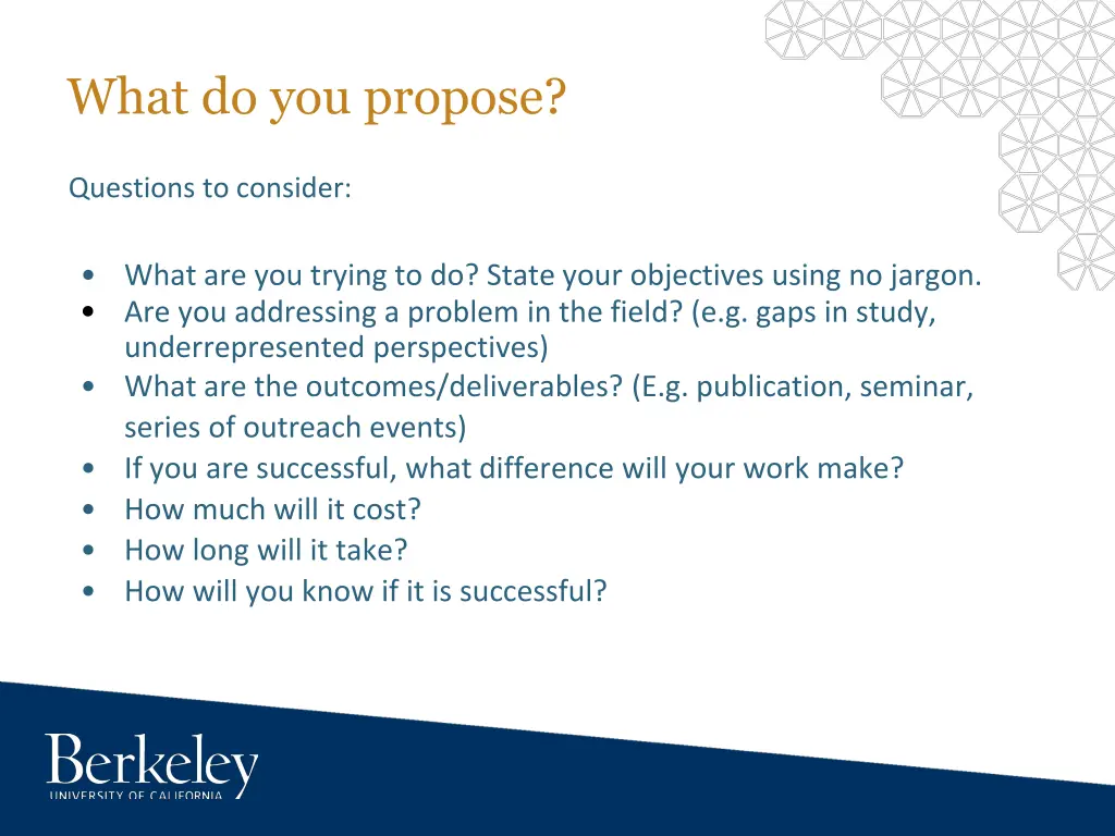 what do you propose