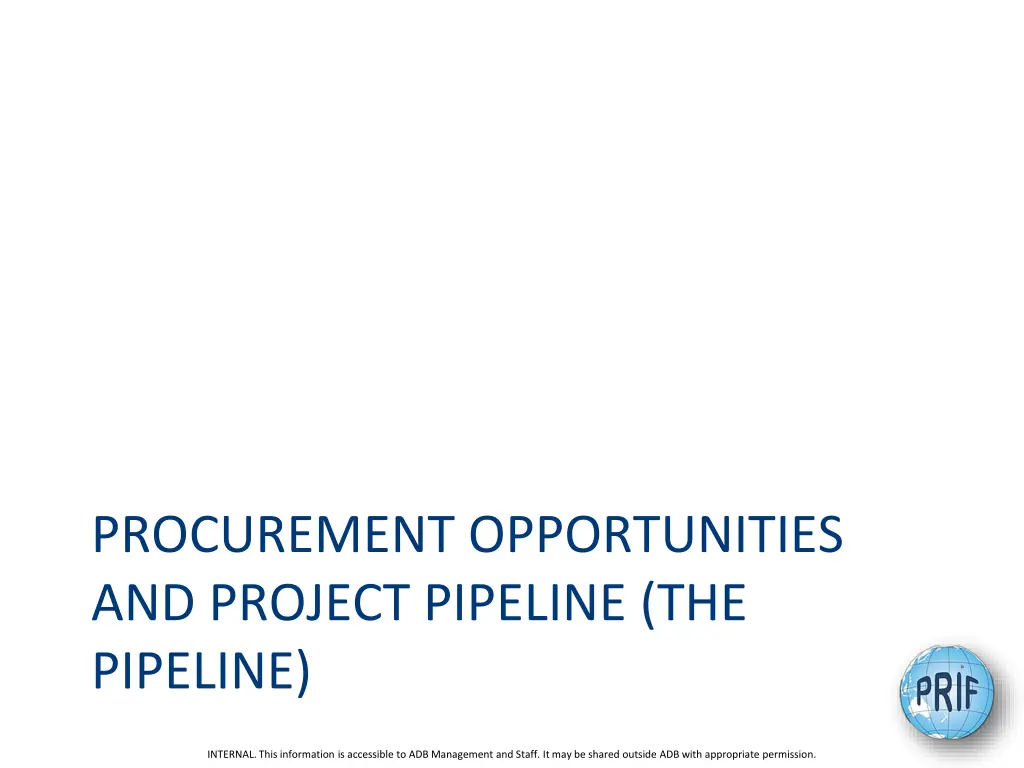 procurement opportunities and project pipeline