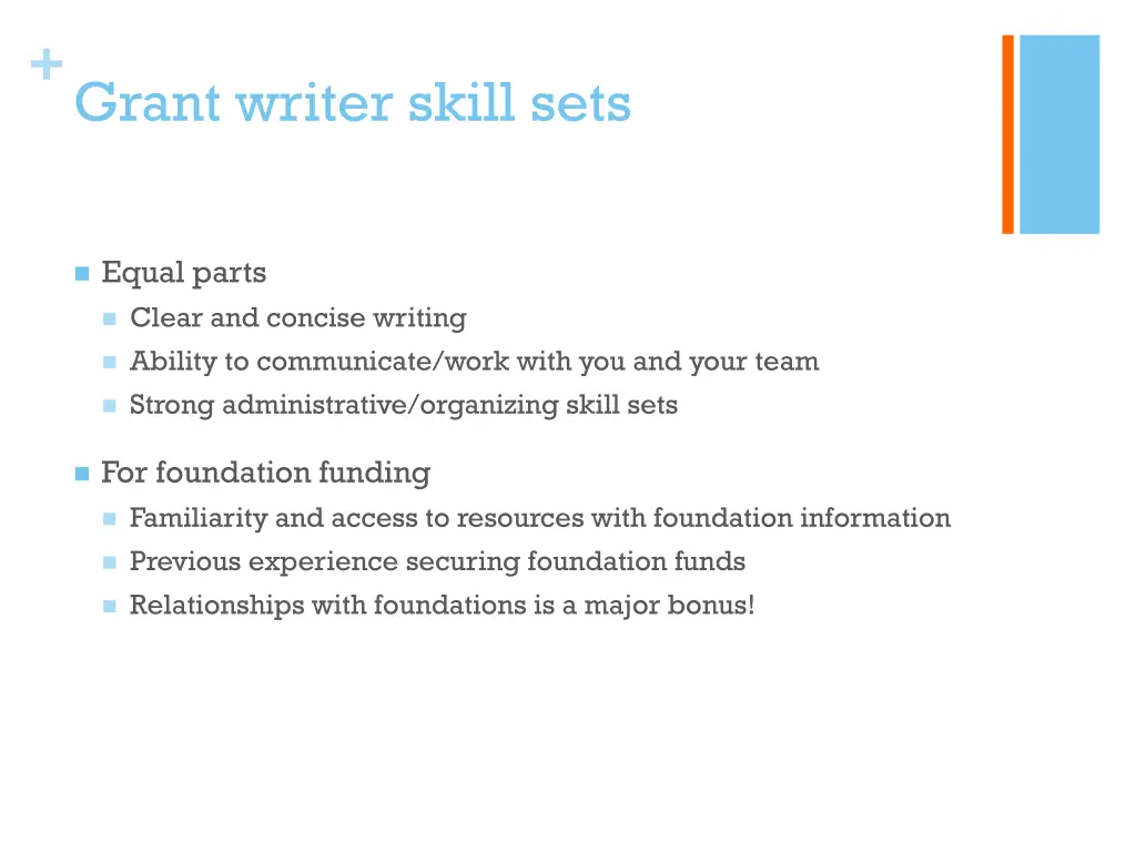 grant writer skill sets