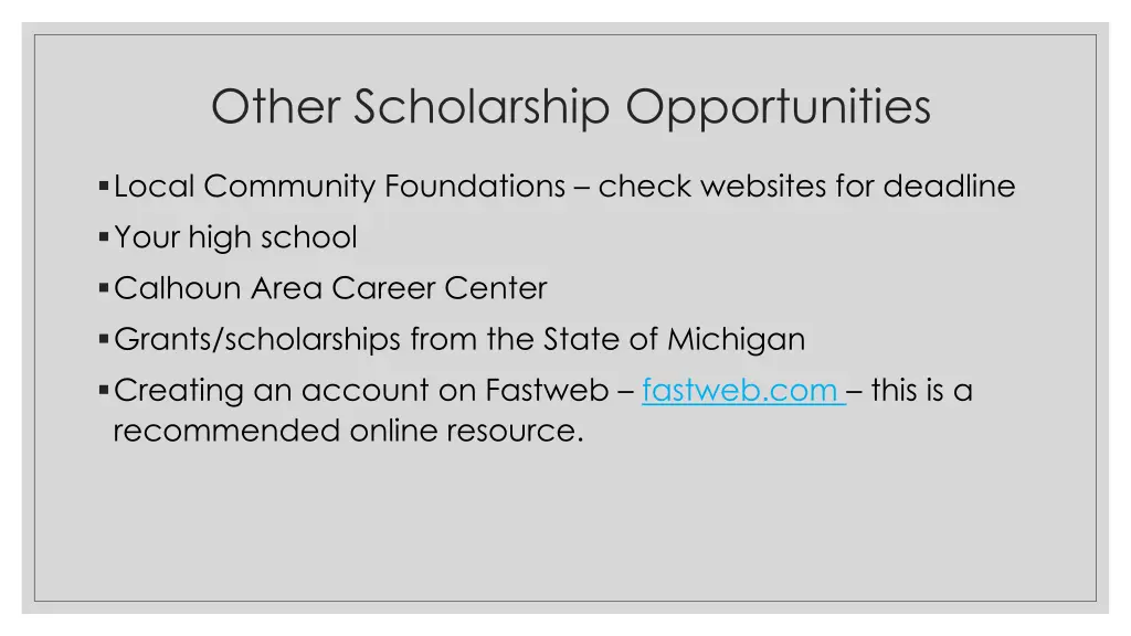 other scholarship opportunities