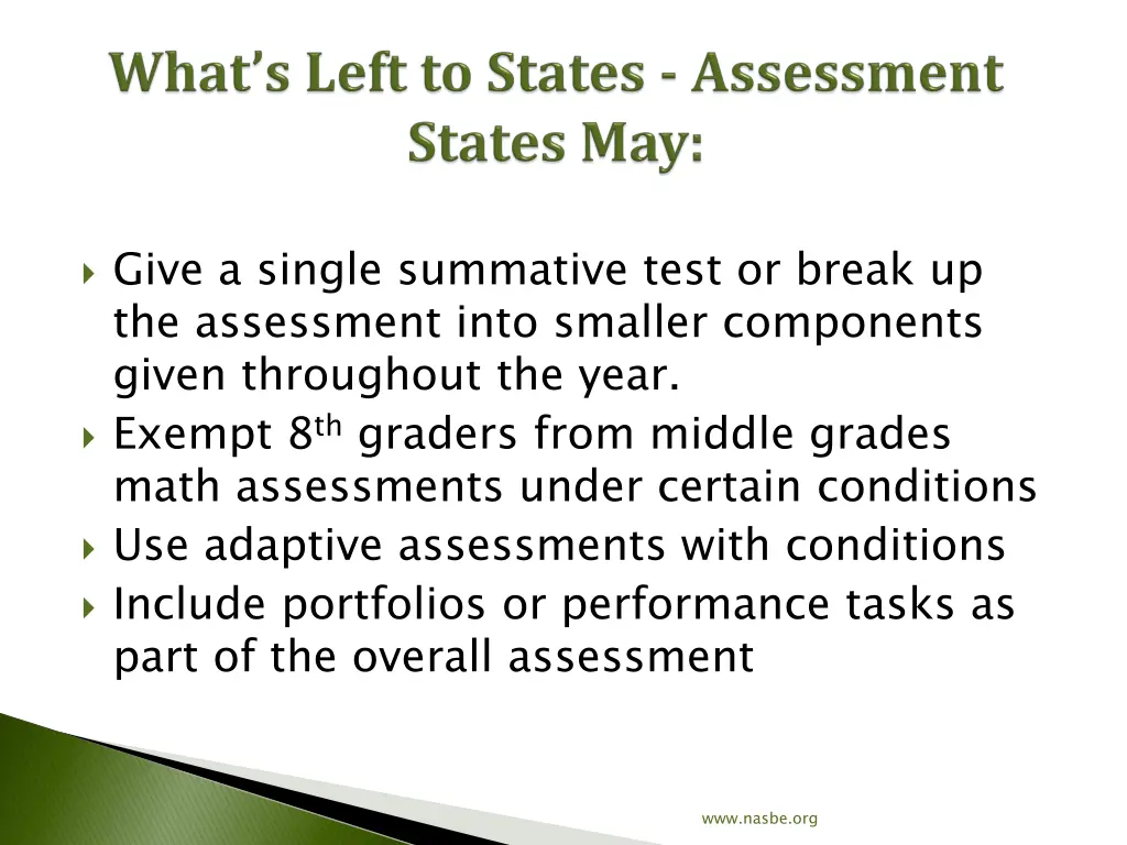 give a single summative test or break