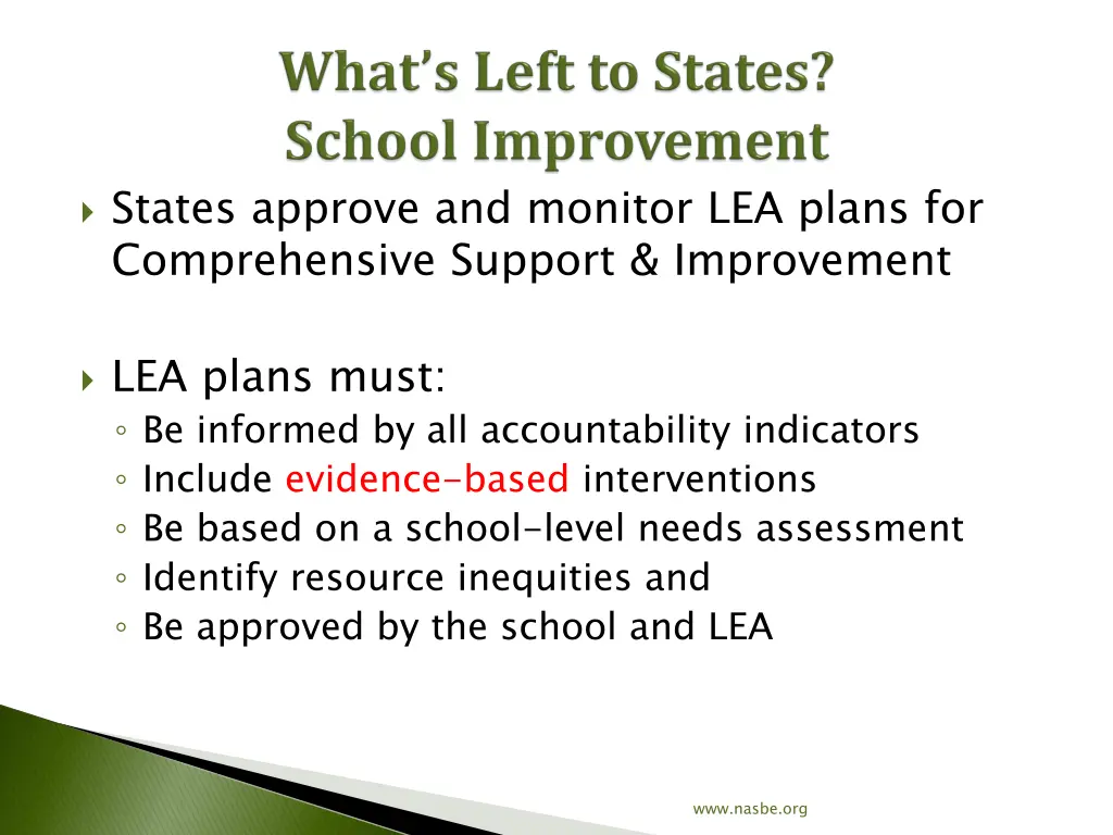 states approve and monitor lea plans