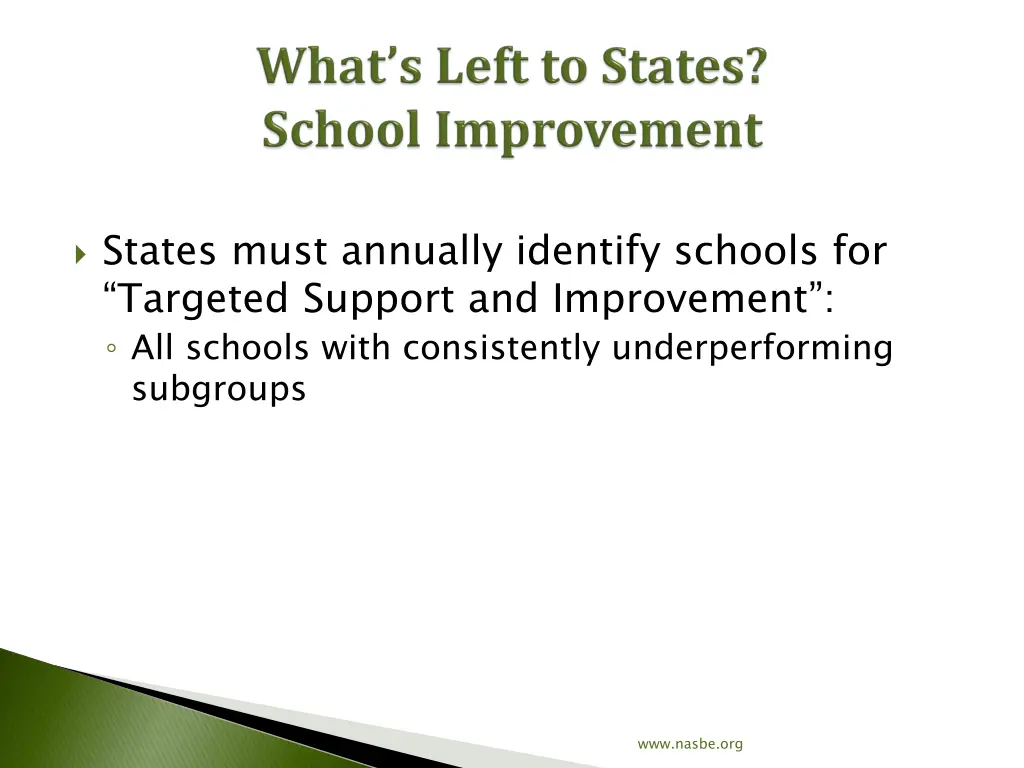 states must annually identify schools