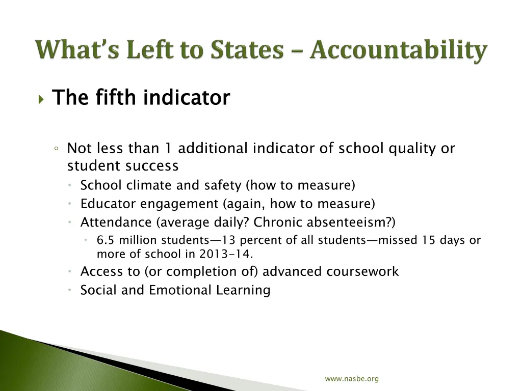 the fifth indicator