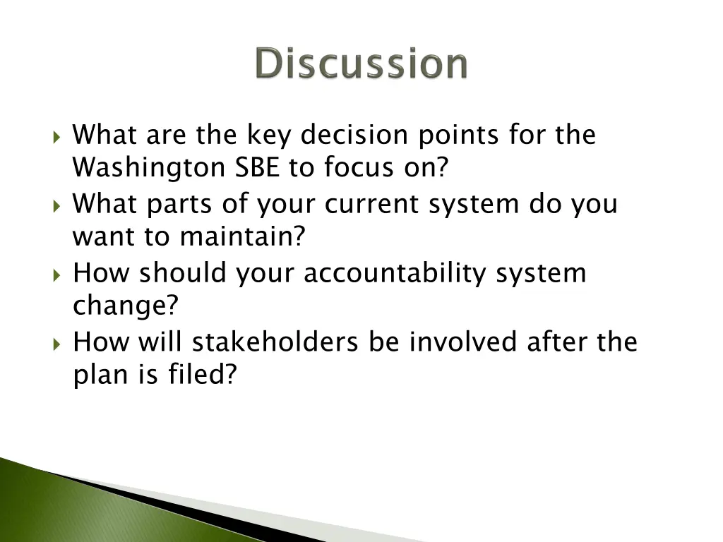 what are the key decision points