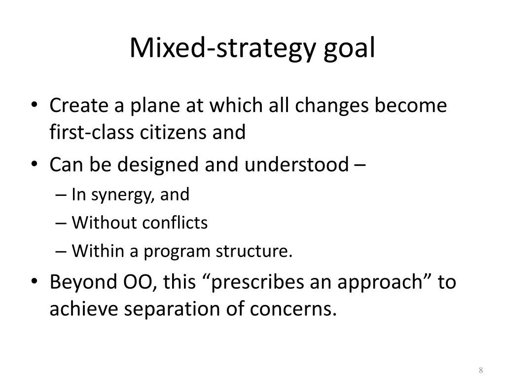 mixed strategy goal