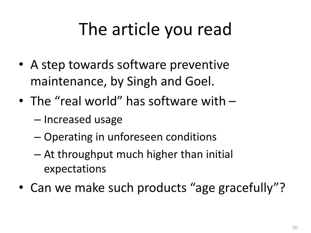 the article you read