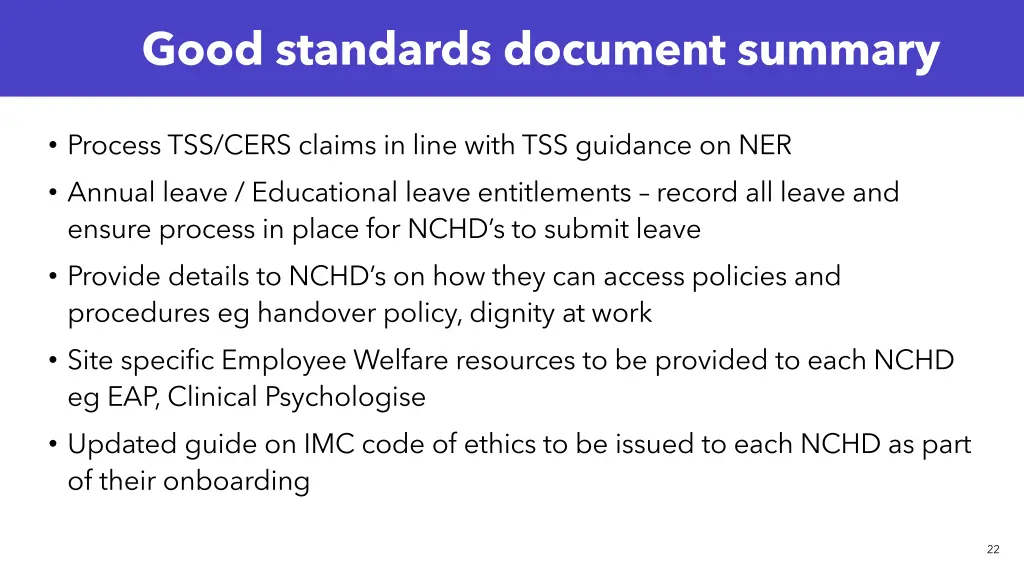 good standards document summary 6