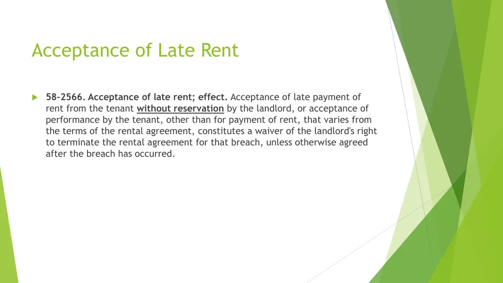 acceptance of late rent
