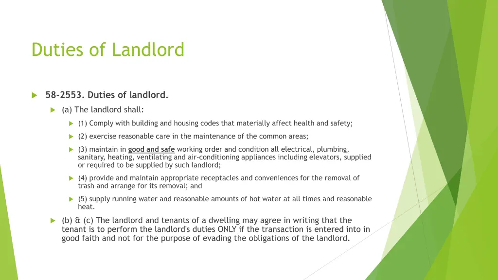 duties of landlord