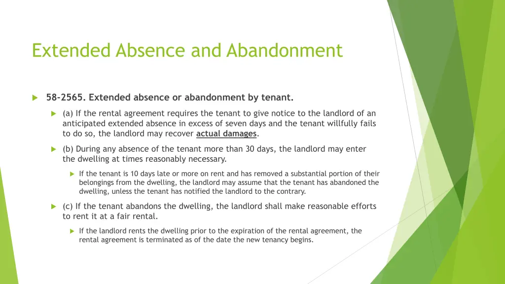 extended absence and abandonment